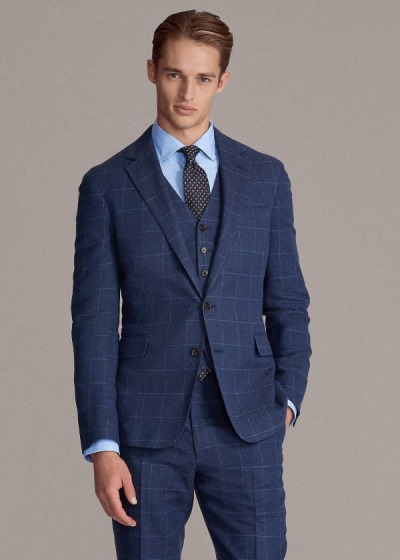 Men's Ralph Lauren Hadley Windowpane Suit Jacket | 701986WQB